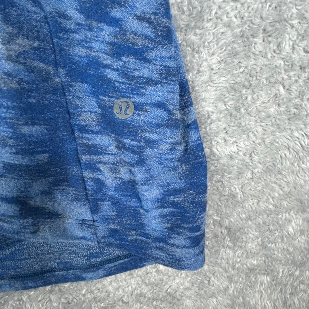 Lululemon Surge Warm Fleece Mens Blue Camo Quarter Zip Pullover Size Medium - Picture 4 of 8